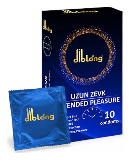 Prezervative DIBLONG Extended Pleasure, cu efect de întârziere, lubrifiate, din latex, 52 ± 2 mm, 10 buc